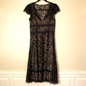 Black lace dress with nude slip from Ann Taylor Loft size 4